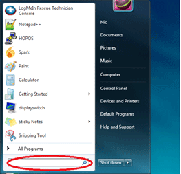 Windows 7 Start Menu Search Box